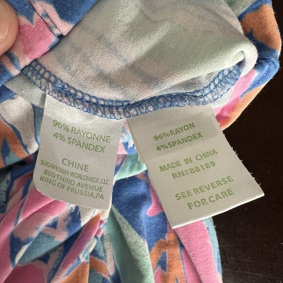Lilly Pulitzer Georgia May Out to Sea Palazzo Pants Pull On Stretch Size XS - Picture 9 of 11